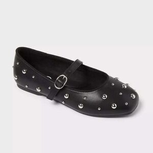 Girls Size 2 Art Class Madison Stud Ballet Flats Black New With Tags